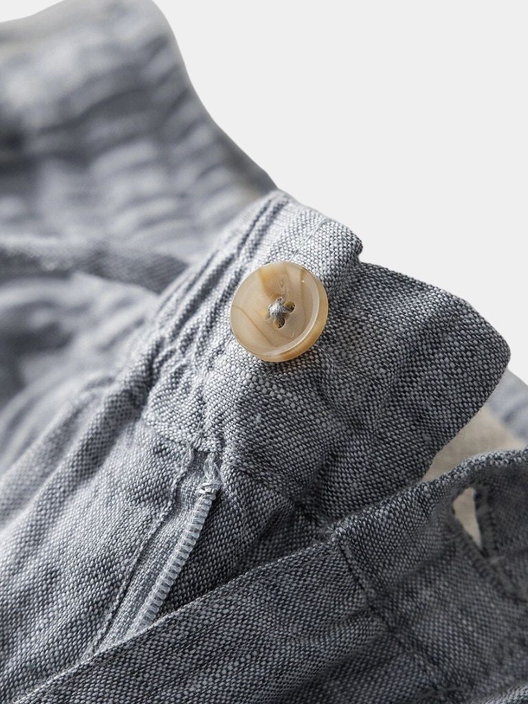 Gray Linen Shorts | Lightweight Breathable Style