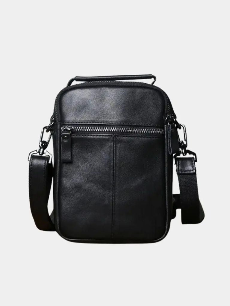 Men's Leather Shoulder Bag - Viretti Milano