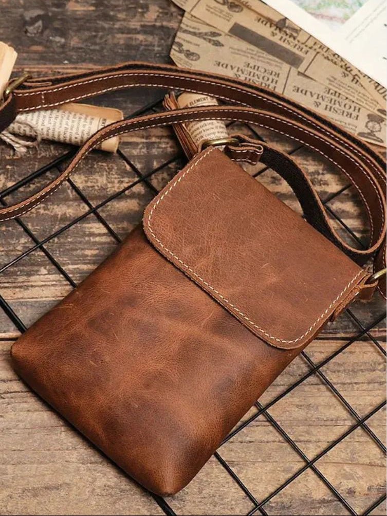 Men's Leather Shoulder Bag – Mini Luxury Crossbody