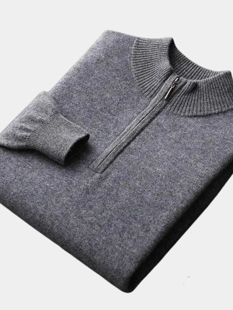Merino Half Zip Sweater – Lightweight Wool Knitwear by Viretti Milano