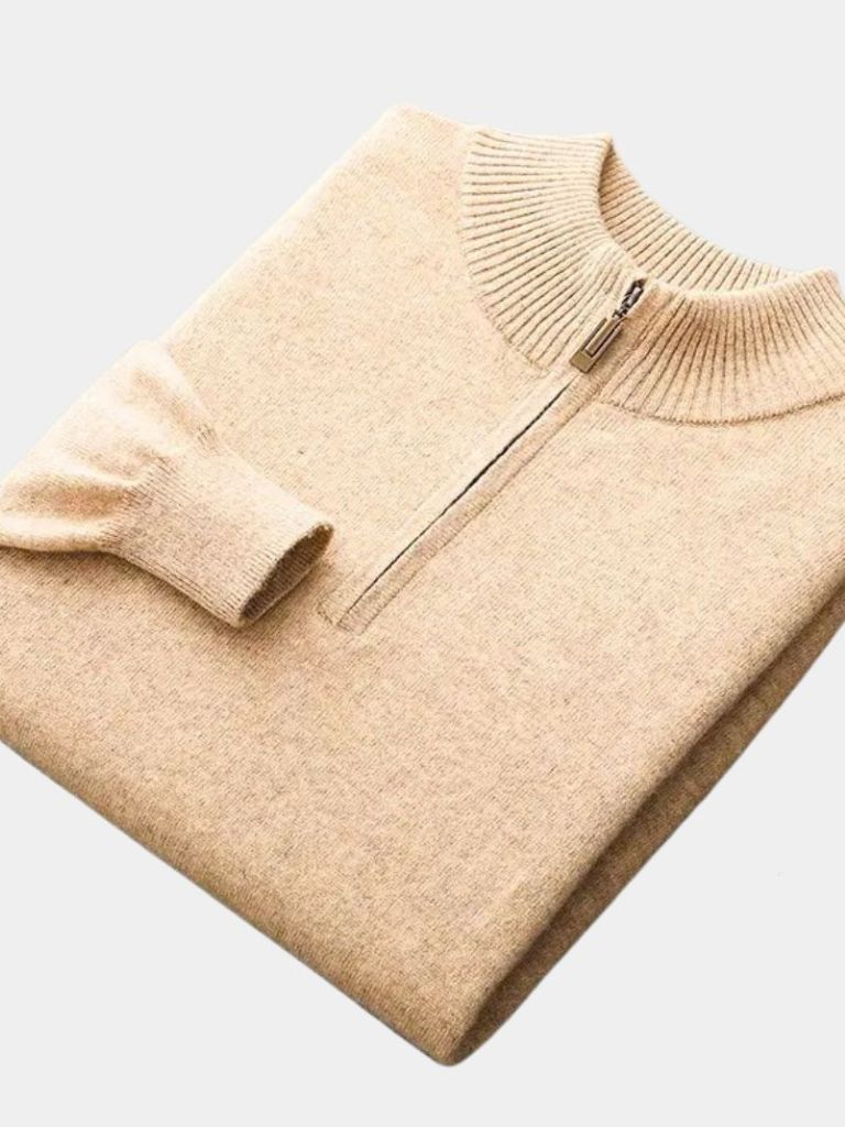 Merino Half Zip Sweater – Lightweight Wool Knitwear by Viretti Milano