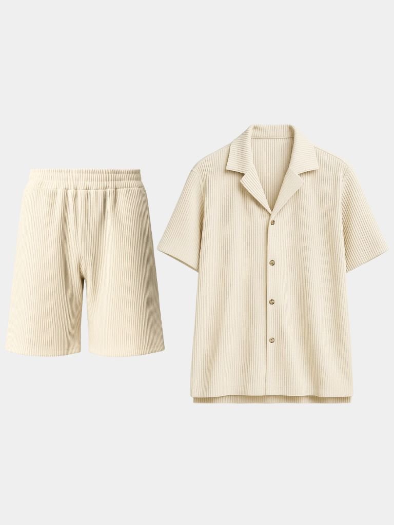 Corduroy Shorts Set | Breathable Minimalist Wear