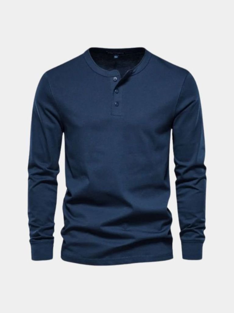 Long Sleeve Henley Minimalist Shirt