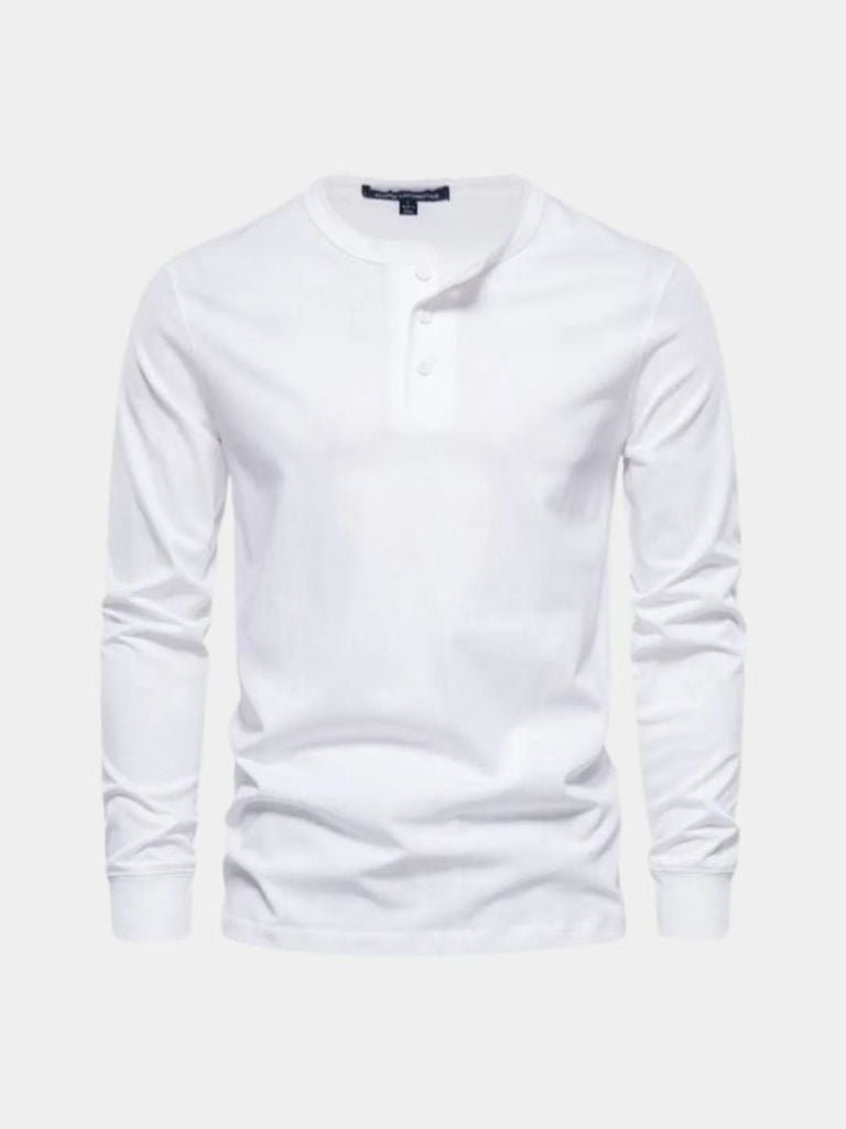 Long Sleeve Henley Minimalist Shirt