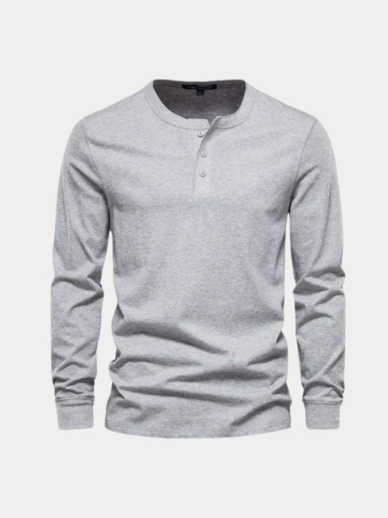 Long Sleeve Henley Minimalist Shirt