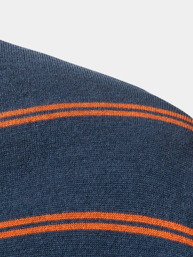 Navy Striped Polo Classic Style