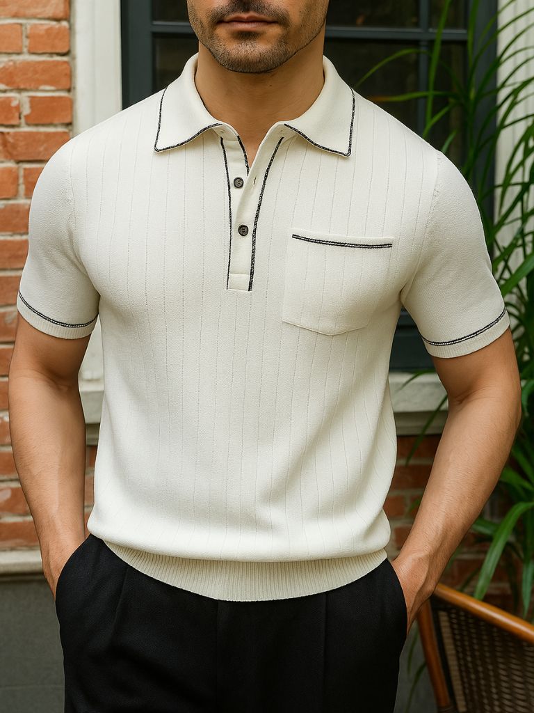 Knit Polo Shirt Classic Elegance