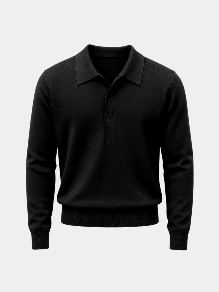 Knit Polo Pullover - Classic Luxury Sweater