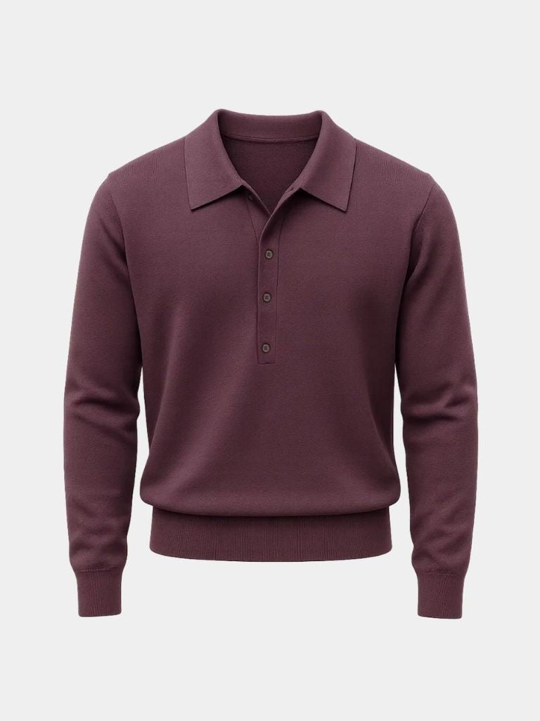 Knit Polo Pullover - Classic Luxury Sweater
