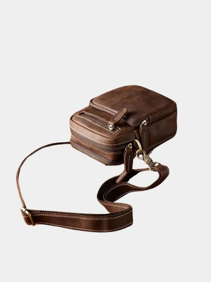 Vintage Leather Shoulder Bag | Premium Retro Travel Bag