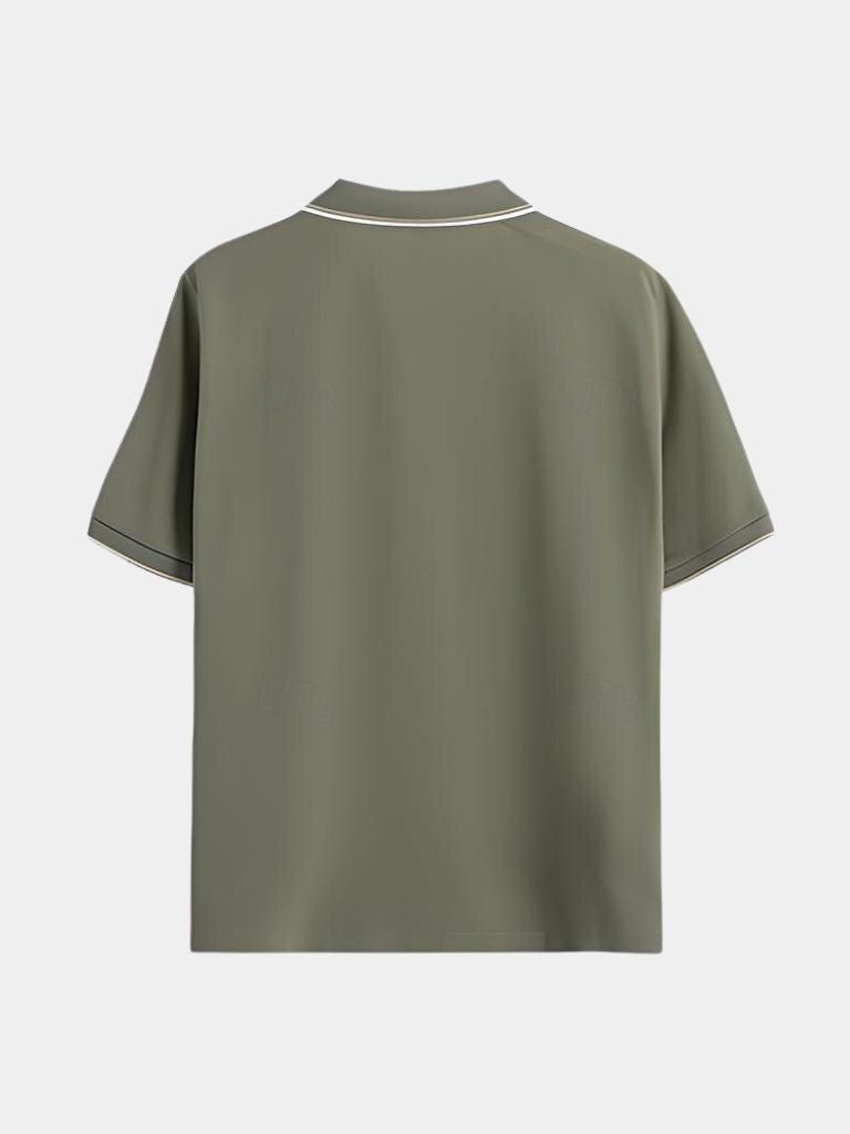 Black V-Neck Polo Classic Elegance