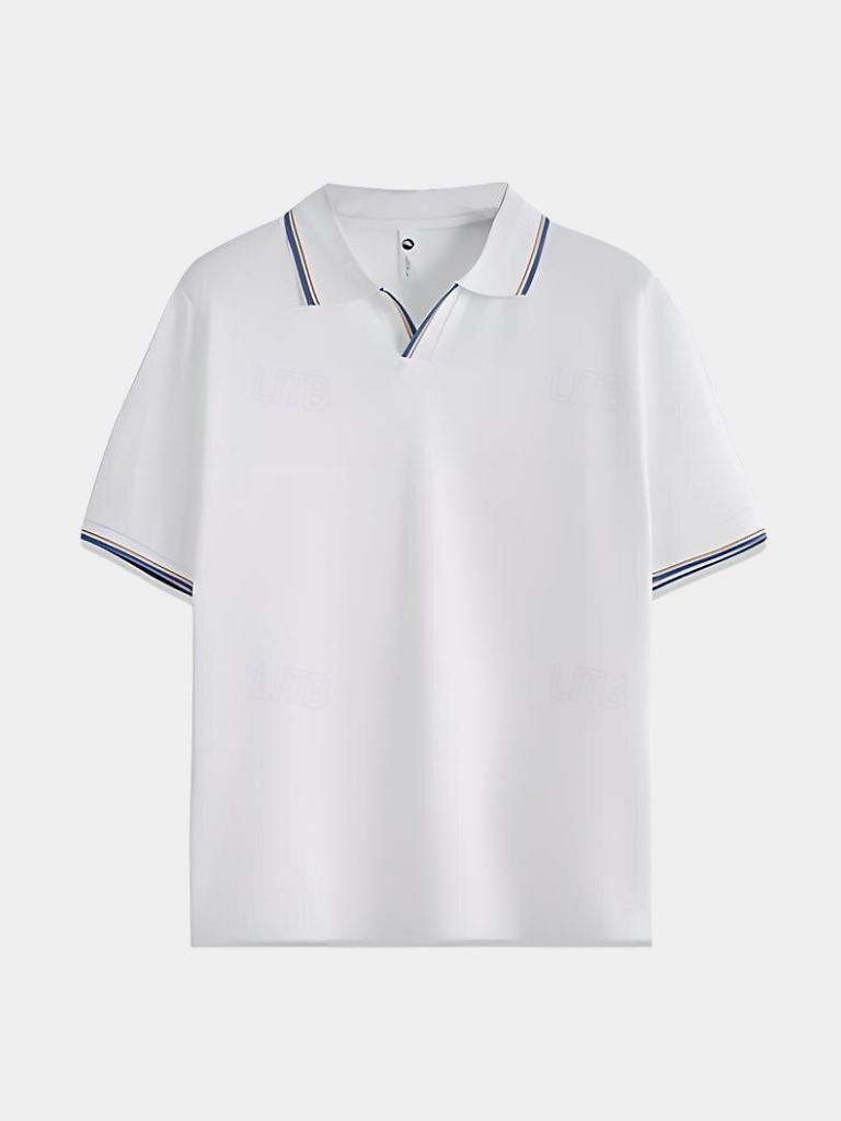 Black V-Neck Polo Classic Elegance