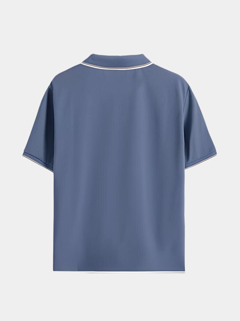 Black V-Neck Polo Classic Elegance