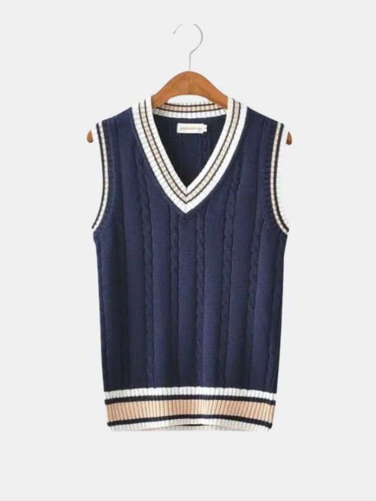 V-Neck Knit Vest – Elegant Luxury