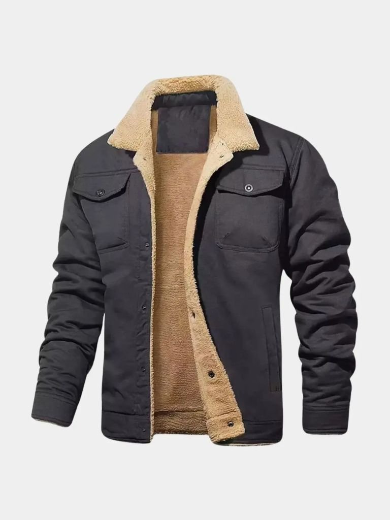 Retro Fleece Bomber Jacket - Classic Style